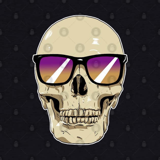 Skull Wearing Sunglasses Purple and Orange Lenses by Black Snow Comics